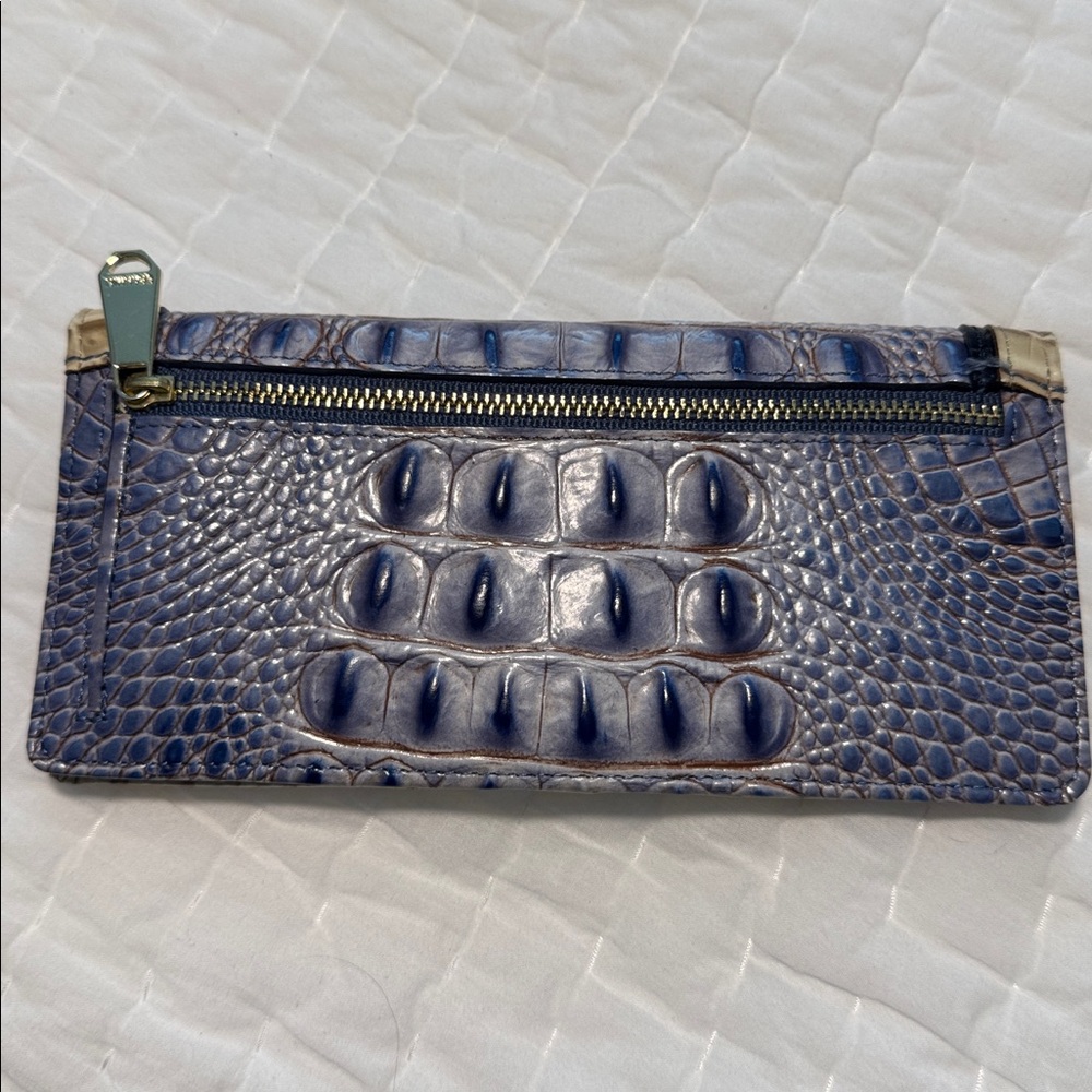 Brahmin: Blue and Tan Women's Long Wallet - Picture 3 of 3